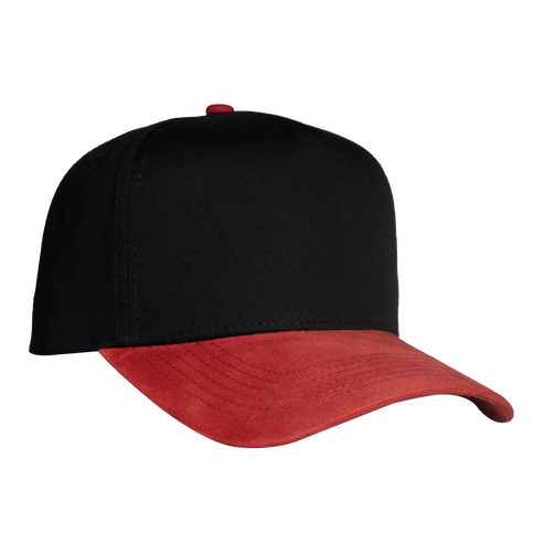 Gorra Negra/roja gamuza