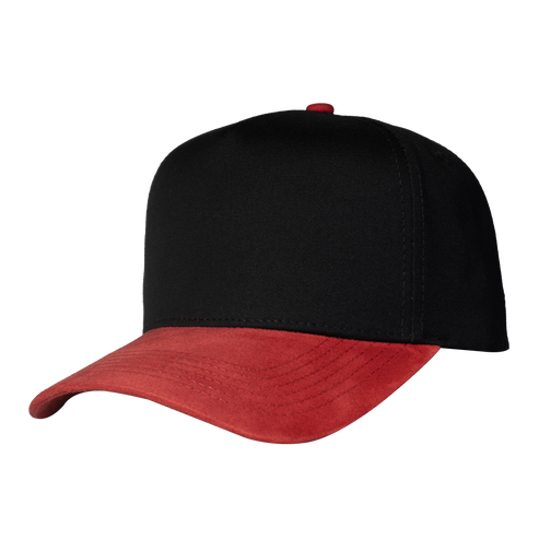 Gorra Negra/roja gamuza