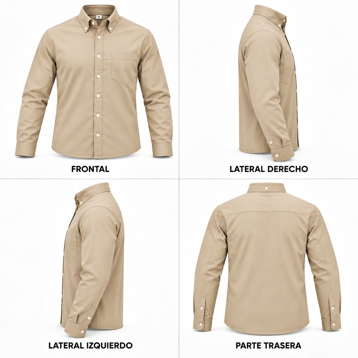 camisa gabardina beige