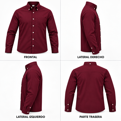 camisa gabardina vino