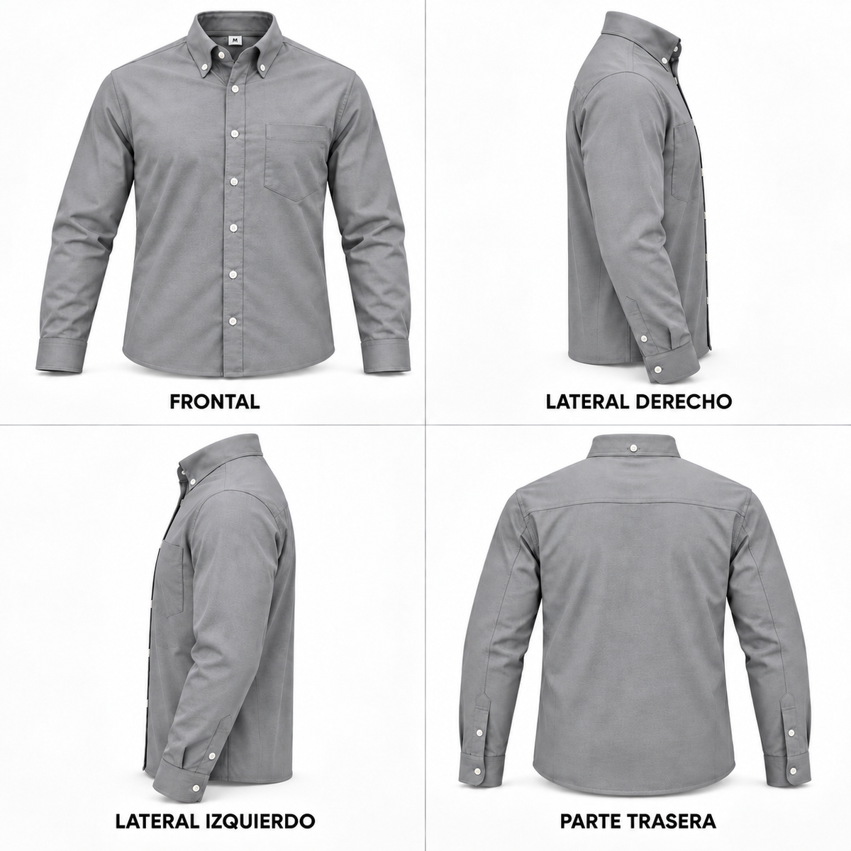 camisa tela oxford gris claro