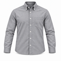 camisa tela oxford gris claro