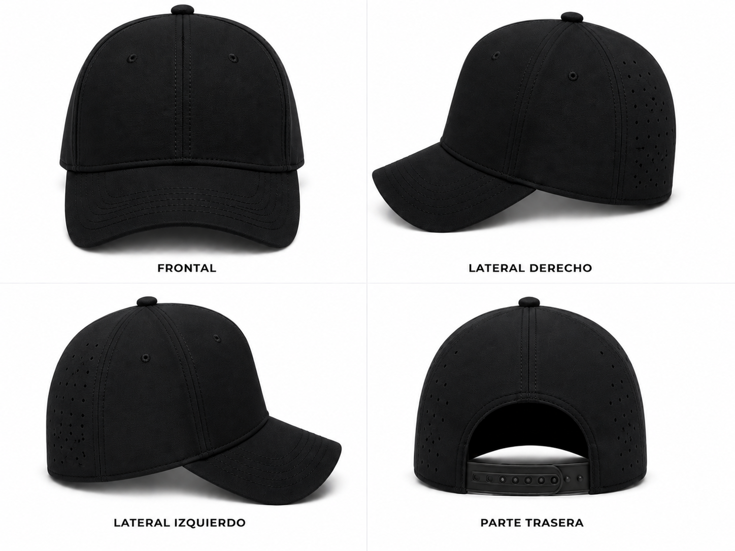 Gorra deportiva poliester negro