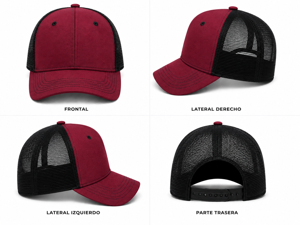 Gorra truker vino con negro
