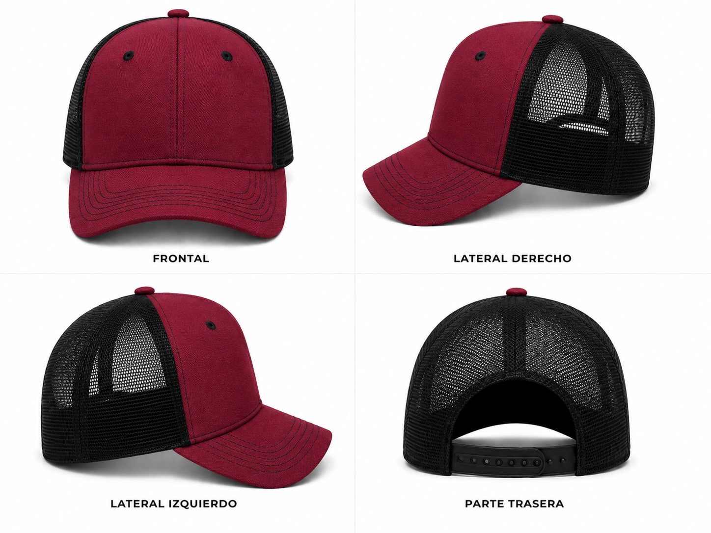 Gorra truker vino con negro