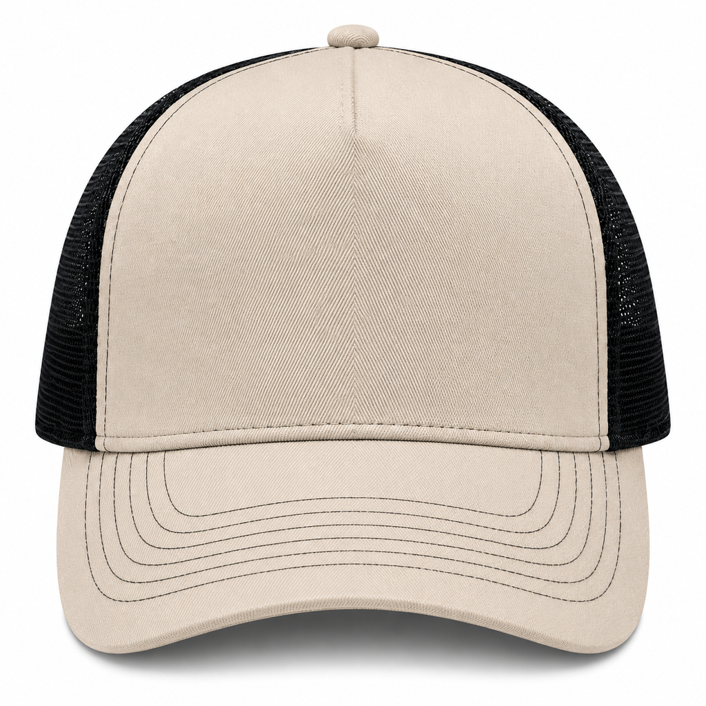 gorra truker beige con negro