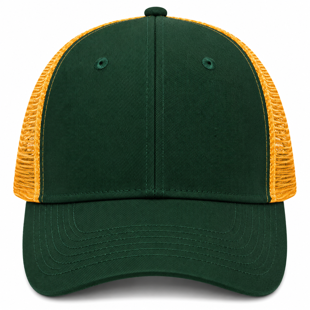 gorra truker verde on amarilo