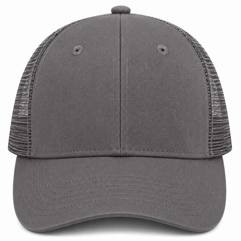 gorra truker gris con malla gris