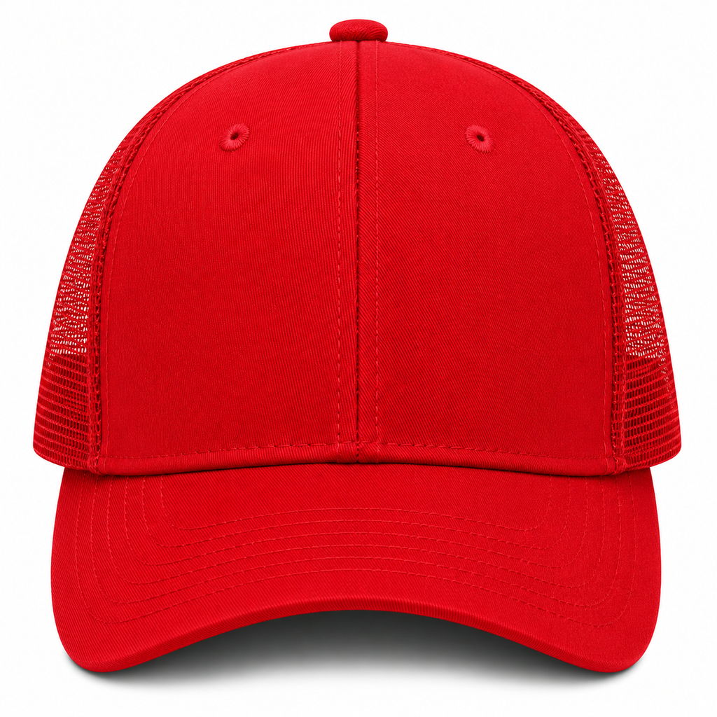 gorra roja con malla roja