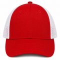 gorra  truker roja con blanco malla