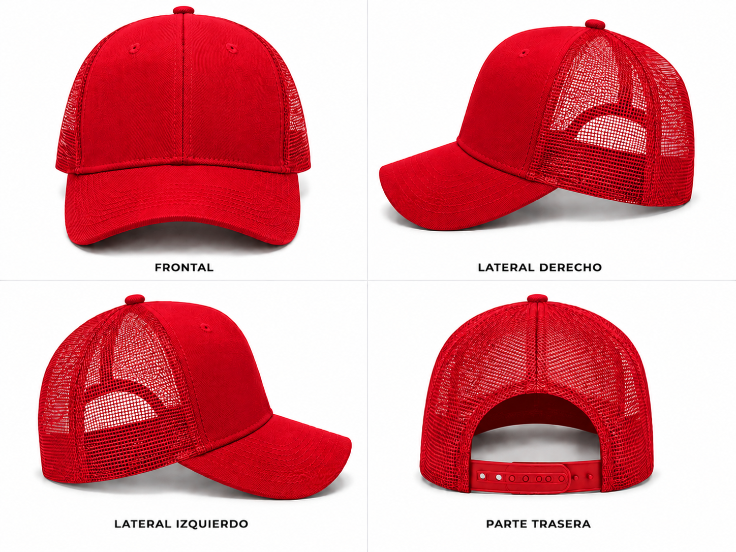 gorra roja con malla roja