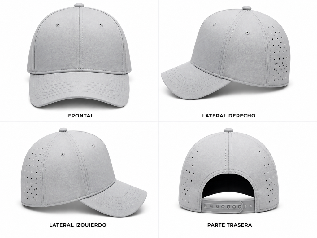 gorra deportiva poliester color gris claro