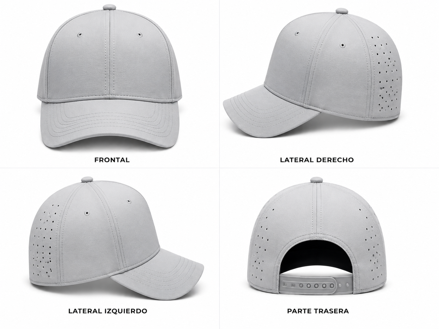gorra deportiva poliester color gris claro