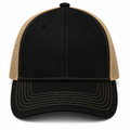 Gorra negra con beige oscuro