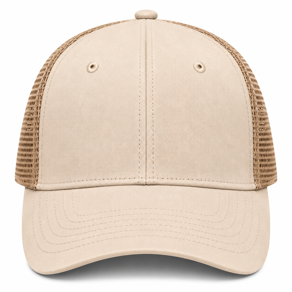 gorra beige con malla beige