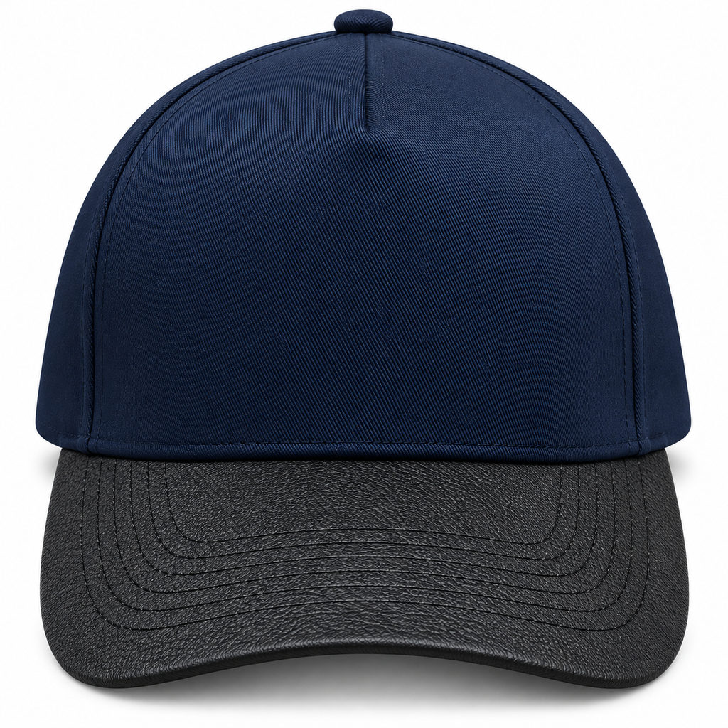 Gorra gabardina bicolor azul marino con negro
