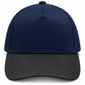 Gorra gabardina bicolor azul marino con negro