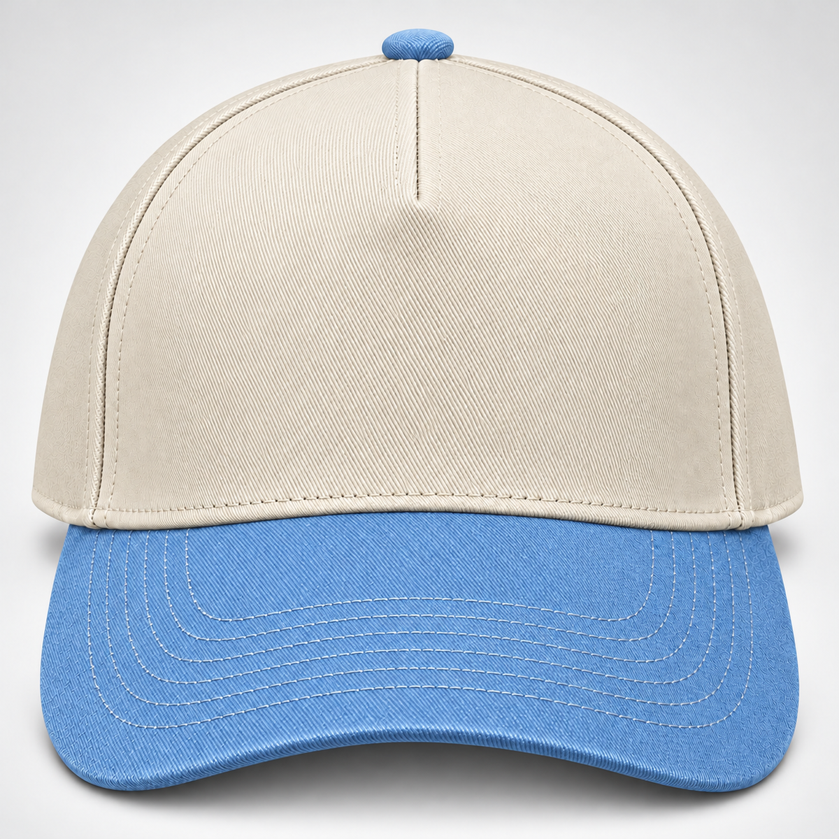 gorra gabardina beige con azul claro