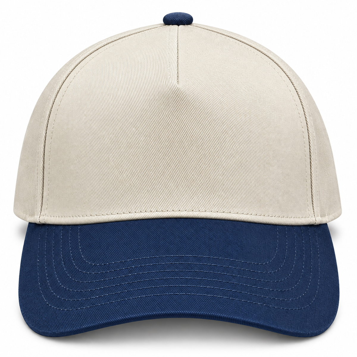 gorra gabardina beige con azul marino