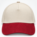 gorra gbardina beige con rojo