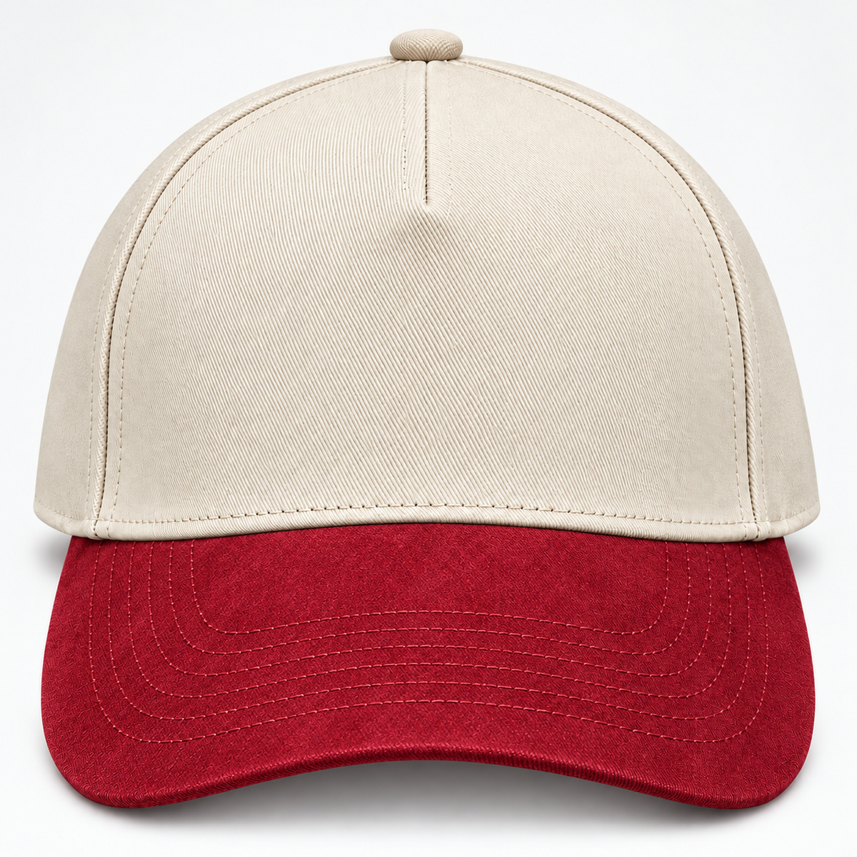 gorra gbardina beige con rojo