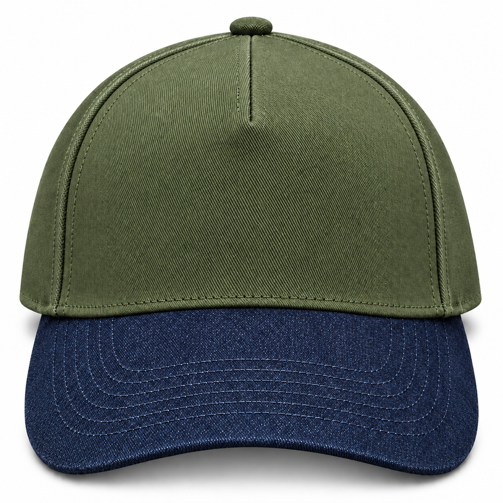 gorra gabardina verde con mezclilla