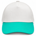 gorra bicolor beige con turquesa