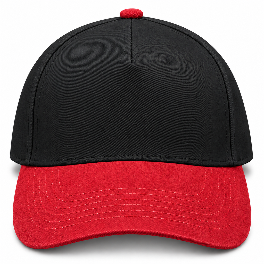 gorra gabardina negra con rojo