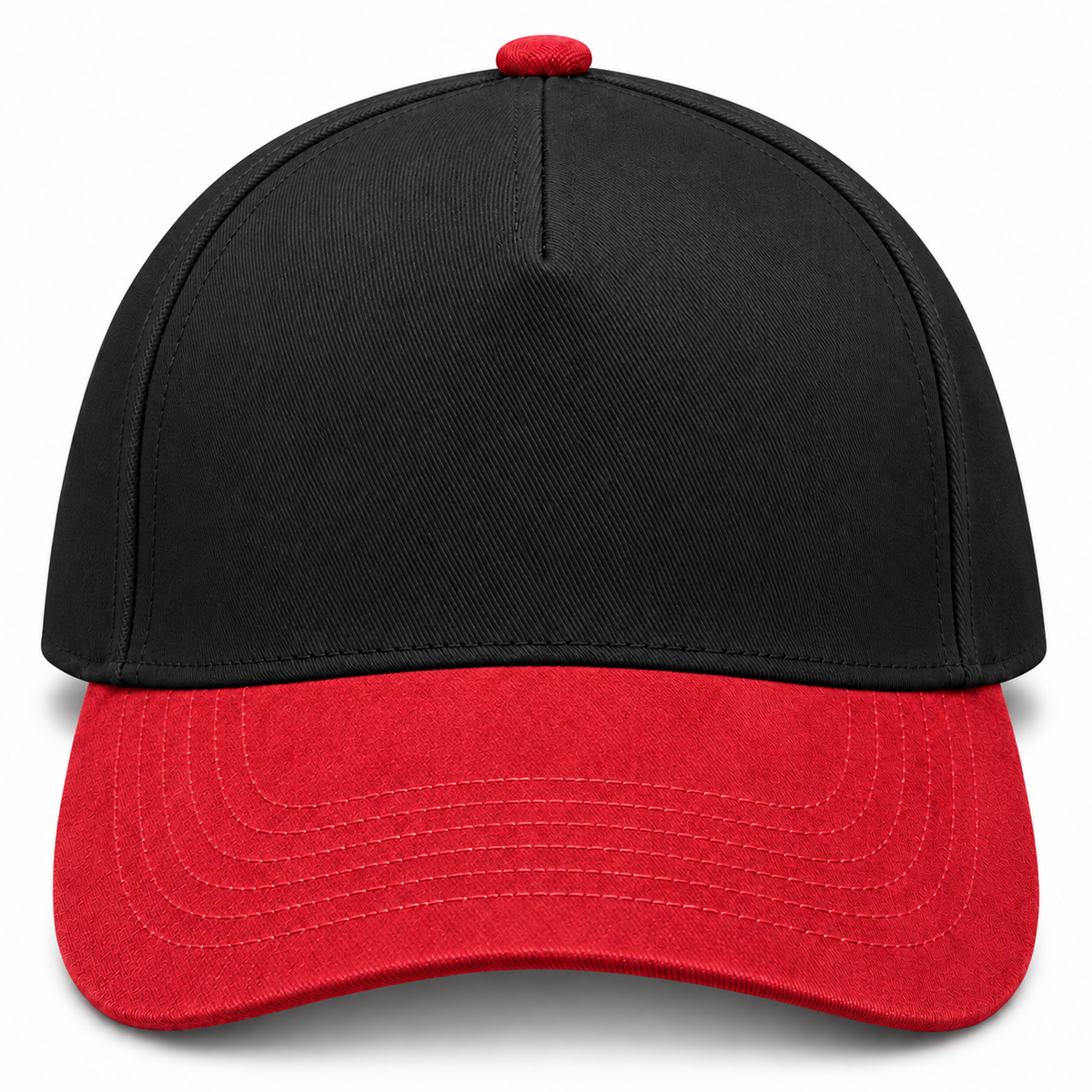 gorra gabardina negra con rojo