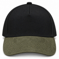 gorra gabardina negra con verde gamuza