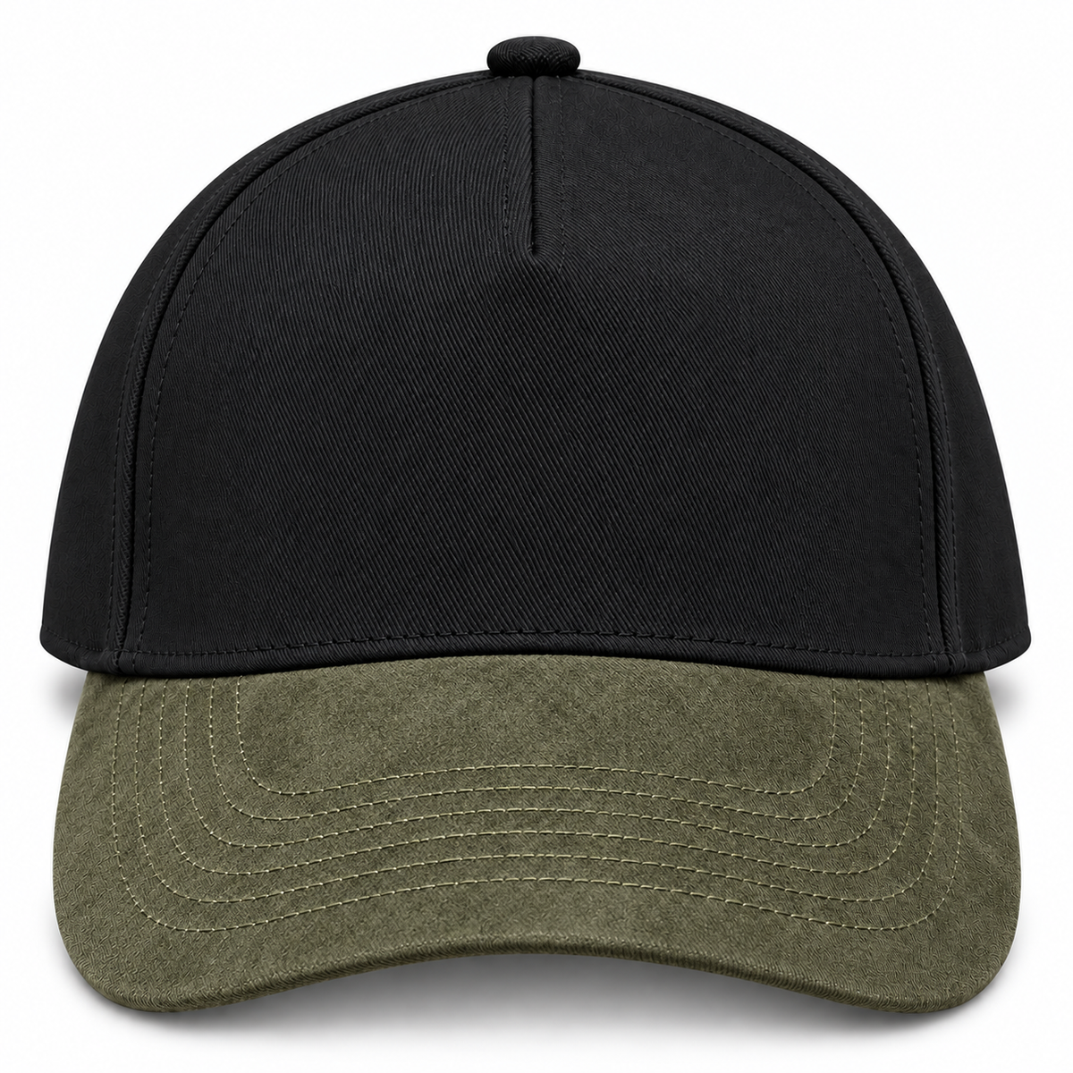 gorra gabardina negra con verde gamuza