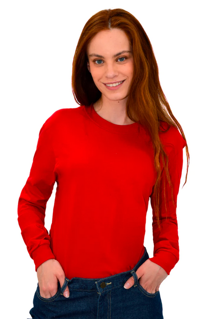 PLAYERA CUELLO REDONDO MANGA LARGA  MUJER