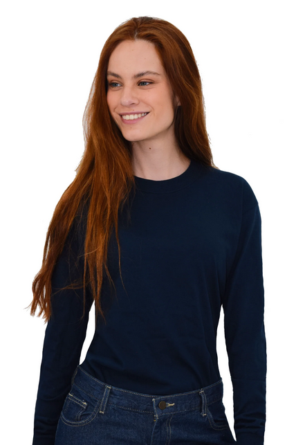 PLAYERA CUELLO REDONDO MANGA LARGA  MUJER