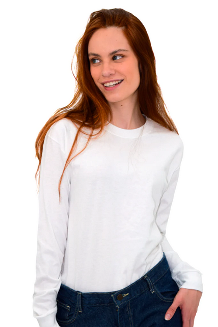 PLAYERA CUELLO REDONDO MANGA LARGA  MUJER