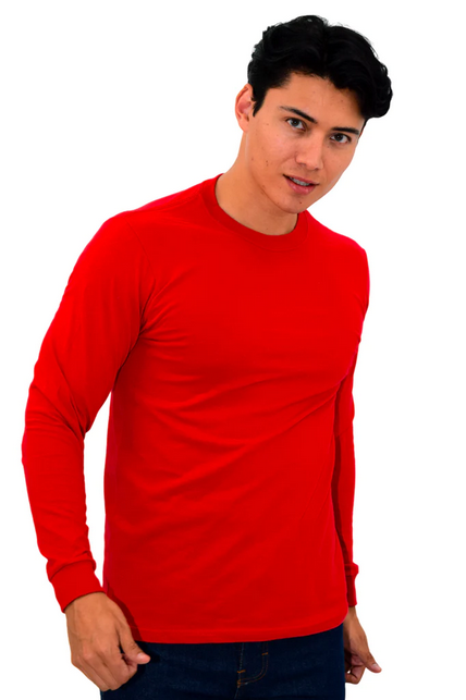 PLAYERA CUELLO REDONDO MANGA LARGA  HOMBRE
