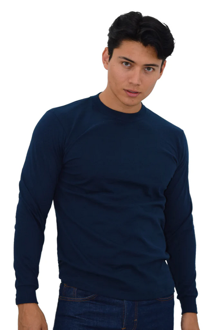 PLAYERA CUELLO REDONDO MANGA LARGA  HOMBRE