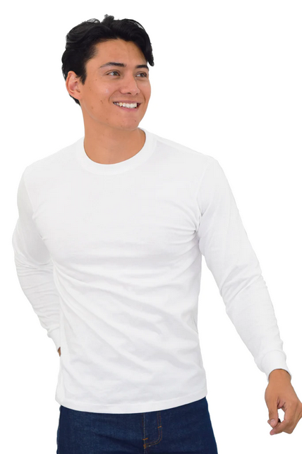 PLAYERA CUELLO REDONDO MANGA LARGA  HOMBRE